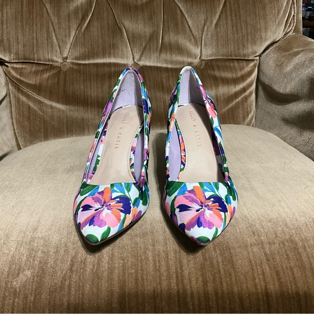 Kelly & Katie Multicolor Floral Heels Women’s 6.5 - Picture 5 of 11